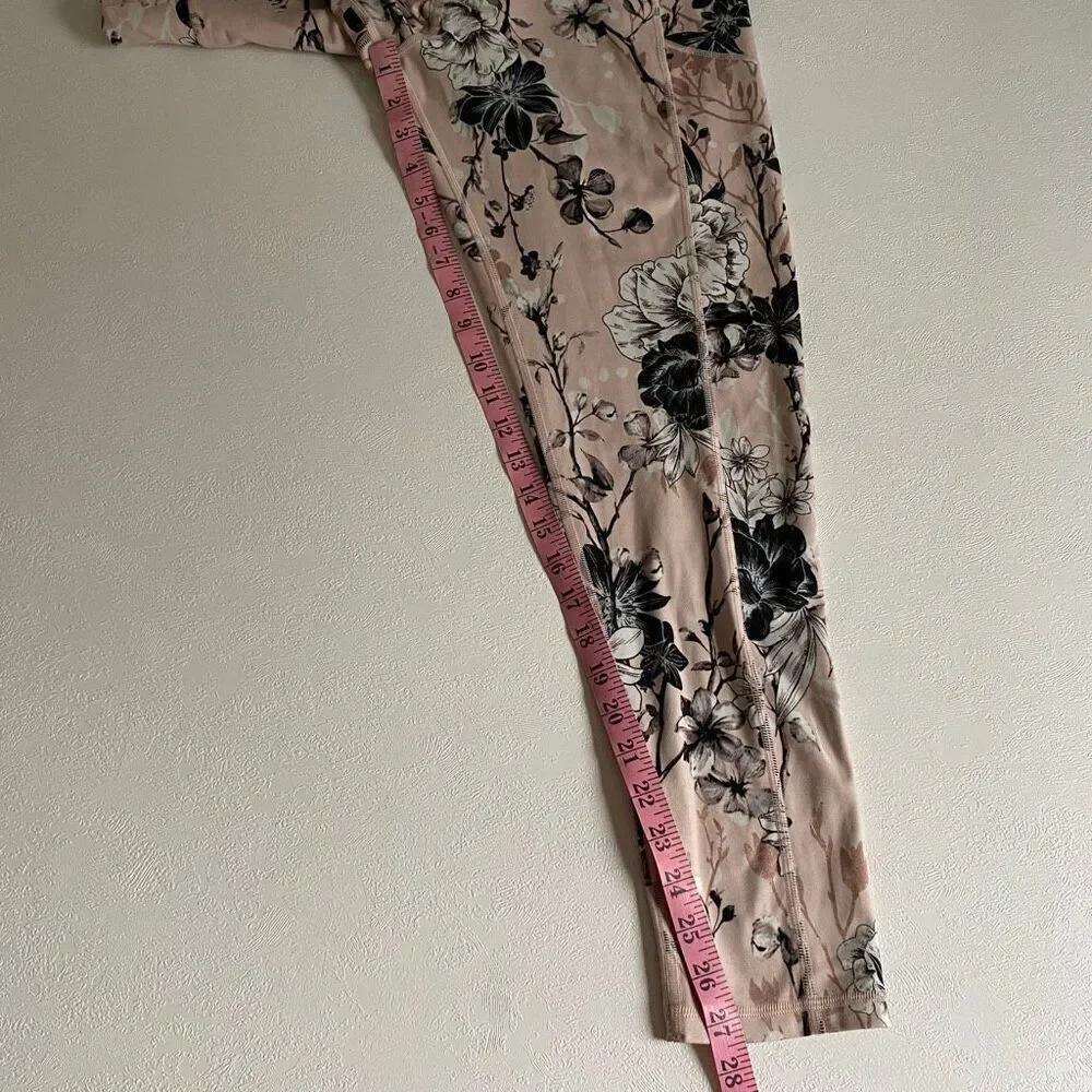 Victoria’s Secret Girls Floral Leggings Size 16 Pink Black Activewear